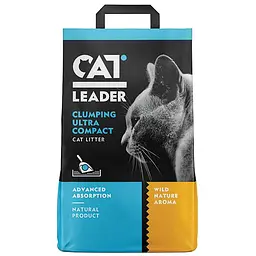 Ультракомкуючий бентонітовий наповнювач Cat Leader Clumping Wild Nature Кет Лідер в котячий туалет з ароматом дикої природи 5 кг (801441)