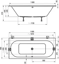 Ванна акрилова Ravak Cty 180x80 C920000000 Білий - мініатюра 5