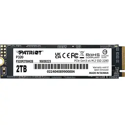 Накопичувач SSD M.2 2280 2TB Patriot (P320P2TBM28)