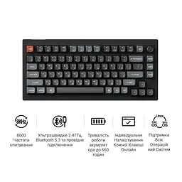 Клавіатура бездротова Keychron V1 Ultra Keychron Red Switch Black RGB (V1U-D1-UA) - мініатюра 8