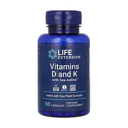Вітамін D3 і K з йодом Vitamins D and K with Sea-Iodine 60 caps