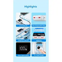 Повербанк Vention 20000 mAh 22.5W Black (FHLB0) - мініатюра 3