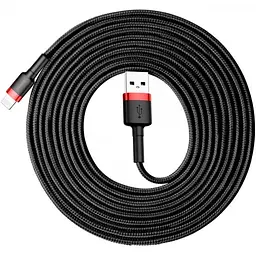 Кабель Baseus Cafule Cable USB to Lightning 2A 3m CALKLF-R91 Black-Red - мініатюра 3