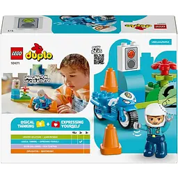 Конструктор LEGO DUPLO Town Синій поліцейський мотоцикл 11 деталей (10471) - мініатюра 11