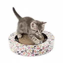 Happet Картонна кігтеточка "SHENZI"+Котяча м'ята, діаметр — 34 см, висота — 6 см (DK13)