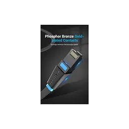 Патч-корд Vention 3 м, UTP Cat. 6 RJ-45 плаский чорний (IBJBI) - мініатюра 8
