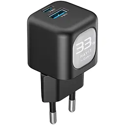 Зарядний пристрій Havit HV-UC230 GaN 33W USB-A+USB-C black (HV-UC230) - мініатюра 3
