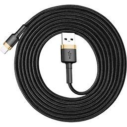 Кабель Baseus Cafule USB-A to Lightning 3m Gold/Black (CALKLF-RV1) [169660] - мініатюра 2