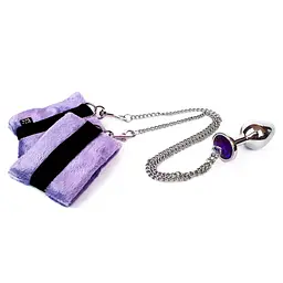 Наручники з металевою анальною пробкою Art of Sex Handcuffs with Metal Anal Plug, M, Purple Art of Sex SO6183 92994 - мініатюра 7
