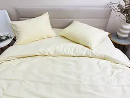 Комплект постільної білизни Ecotton Євро 210х220 см однотонний кремовий Cream Yellow (25189) - мініатюра 7