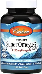 Омега-3 риб'ячий жир Carlson Omega-3 Gems Fish Gel 1200 мг 100 капс