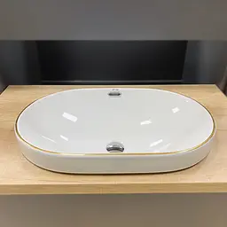 Умивальник VBI Gaeta white gold Edge врізний VBI-018032, Золотий - мініатюра 2