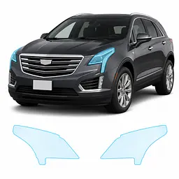 Антигравійна захисна бронеплівка за лекалами для Cadillac XT5 I 2016-2019 - оптика (фари та ПТФ)