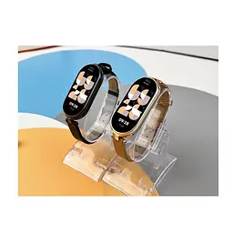 Шкіряний ремінець MiJobs для фітнес-браслета Xiaomi Mi Band 8 і 9 Type A коричневий, тримач - золотистий - мініатюра 5