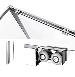 Душова кабіна Dusel DSL191 + DSL195 Chrome 1200x900x1900, Хром, Універсальна, прозорий, хром, 120x90 - мініатюра 3