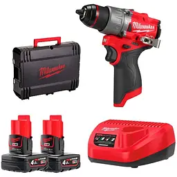 Шурупокрут-дриль акумуляторний Milwaukee M12 FPD2-402X 12В 2х4 А/год 45 Нм 450·1550 об/хв ЗП M12 кейс 1.4 кг