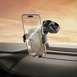 Автоутримувач BOROFONE BH132 Follower one-button car holder (center console) чорний 6941991121302 - мініатюра 3