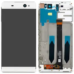 Дисплей Sony F3211 Xperia XA Ultra /F3212 /F3213 /F3215 /F3216 білий, PRC переклеєне скло, з рамкою