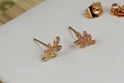 Сережки гвоздики Xuping Jewelry гілочка 11 мм золотисті