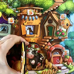 Дерев'яний пазл-вкладиш Де чий будиночок на дереві? тришаровий Ubumblebees 23х31х1 см igr0001551 - мініатюра 7