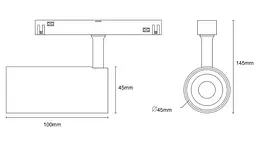 Світильник магнітний трековий Kloodi KDMG-SPOT45 12W 3K BK - мініатюра 3
