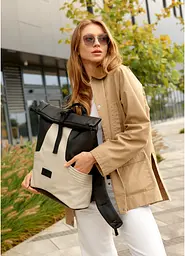 Жіночий рюкзак Sambag RollTop X чорно-сірий 41 х 27 х 18 см (24320130) - мініатюра 6