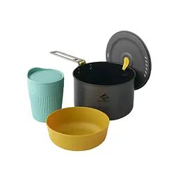 Набір посуду Sea to Summit Frontier UL One Pot Cook Set М, на 1 персону (каструля 2 л+миска М+чашка) для походів Різнокольоровий