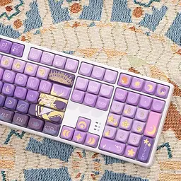 Набір кейкапів PBT MOA-Starry River Dream / Compatible with Cherry MX Switch, Gateron, TTC, Clones, Фіолетовий - мініатюра 5