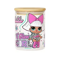Банка скляна для зберігання L.O.L.Surprise Glow Girl з бамбуковою кришкою 450 мл 