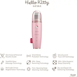 Мікрострумовий скрабер для шкіри та усунення чорних точок GESKE MicroCurrent Skin Scrubber & Blackhead Remover 9 в 1 by Hello Kitty рожевий - мініатюра 3