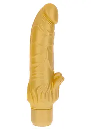 Вібратор Get Real Gold Dicker Stim 22 см (золотий) - мініатюра 4