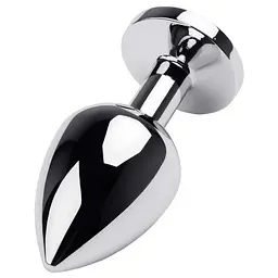 Сталева анальна пробка Buttplug з кристалом 6,4x2,3 см Сріблястий - мініатюра 3