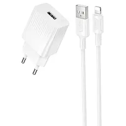 МЗП Borofone BAS71A Source 10.5W (1USB-A) + кабель USB to Lightning White