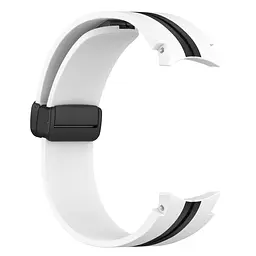 Ремінець для Samsung Galaxy Watch 4 40mm - біло-чорний ширина кріплення 20мм силікон Watchbands Cls-line-black (W36-1WB39441171) - мініатюра 3