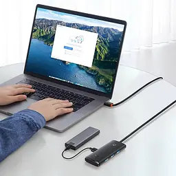 USB-Хаб Baseus Lite Series 4-in-1 (Type-C to USB 3.0*4 ) (1m) black (WKQX030401) - мініатюра 7