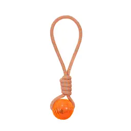 Іграшка для собак Misoko&Co Веревка з м'ячем orange 43 cm