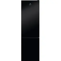 Холодильник Electrolux з нижн. мороз., 201x60х66, холод.відд.-244л, мороз.відд.-94л, 2дв., E, Combi, інв., диспл внутр., зона св-ті, чорний (скло)