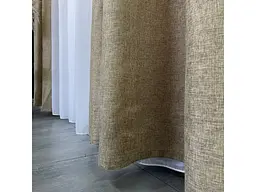 Штори з легкого льону кавового кольору на тасьмі 2шт. 150х270 ALBO pbe0052567 - мініатюра 9