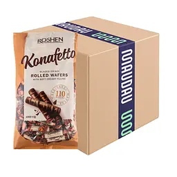Уцінка. Вафельні глазуровані трубочки Roshen Konafetto Blanc 1 кг 