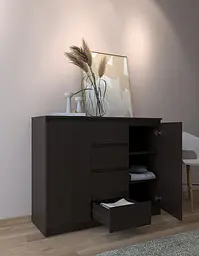 Комод в спальню MebelStar Нео 2Д4Ш 120x43x98 см Венге темний (MBS-1060) - мініатюра 2