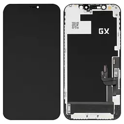 Дисплей для iPhone 12 mini, чорний, з рамкою, High, (OLED), GX OEM hard