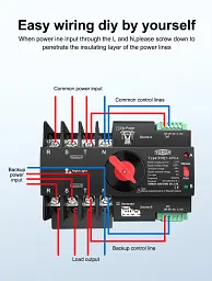 Автоматичне введення резерву АВР TOMZN TOQ7 4P 230V 125A перемикач трифазний 4х полюсний (19628) - мініатюра 9