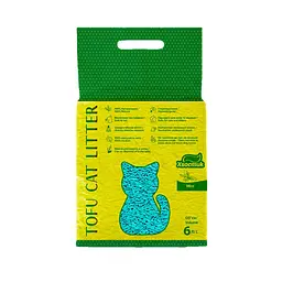Соєвий наповнювач Хвостик Tofu Cat Litter Mint для котячого туалету з ароматом м'яті 2.6 кг 6 л