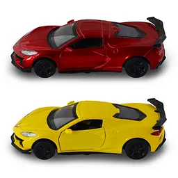 Автомодель TechnoDrive Chevrolet Corvette C8 Z06, 2024 (жовтий, червоний) (250310) - мініатюра 9