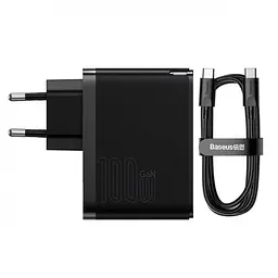 Мережевий зарядний пристрій Baseus GaN5 Pro Fast Charger Type-C+USB 100 W CCGP090201 Black - мініатюра 5
