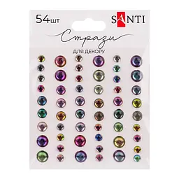 Наклейки декоративні "Стрази" Santi 743012 на планшеті 54 шт