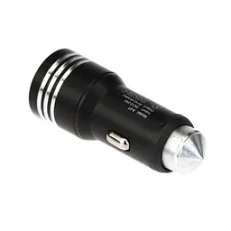 Автомобільний зарядний пристрій у прикурювач, адаптер USB з двома портами, чорний - мініатюра 7