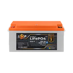 Акумулятор LP LiFePO4 25,6V - 100 Ah (2560Wh) (BMS 100A/50А) пластик Smart BT