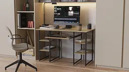 Комп'ютерний стіл Ferrum-decor Тім 75x140x70 чорний ДСП Дуб Сонома 16мм (FRD-103981)