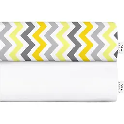 Набір простирадл полуторне Cosas WHITE/YELLOW ZIGZAG 155х240 см (SetSheet_White_ZigYellowGrey_155х240)